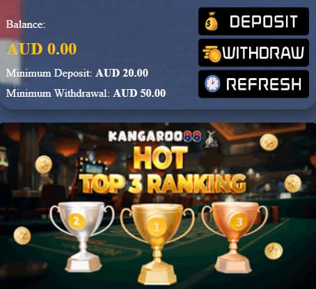 Kangaroo88 Casino Visa and Mastercard deposits